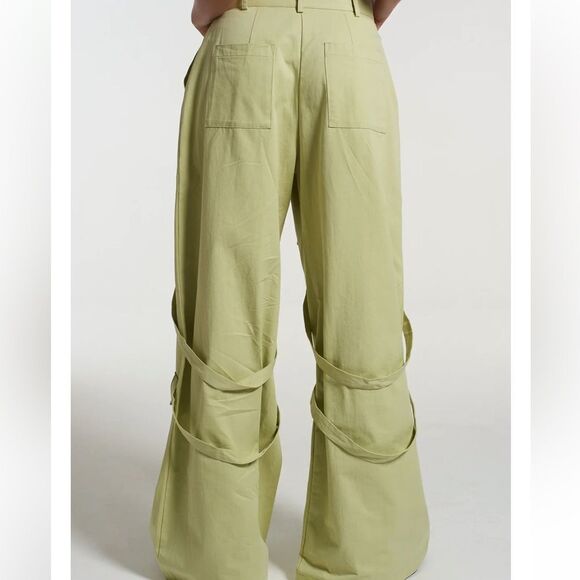 The Ragged Priest Exo Cargo Pant‎ Super Wide Leg Lime 12 NWT IN PACKAGING - Picture 4 of 8